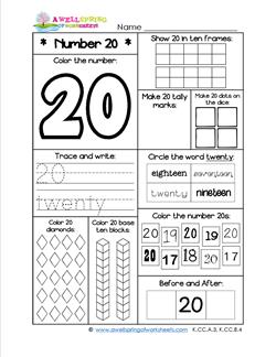 Number Worksheets - Number 20 Worksheet