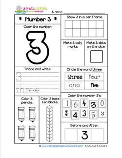 Number Worksheets - Number 3 Worksheet