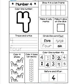 Number Worksheets - Number 4 Worksheet