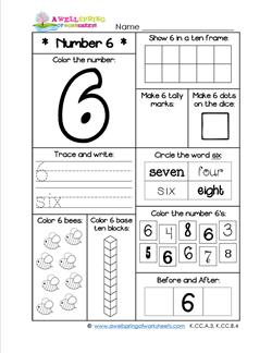 Number Worksheets - Number 6 Worksheet