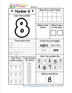 Number Worksheets - Number 8 Worksheet