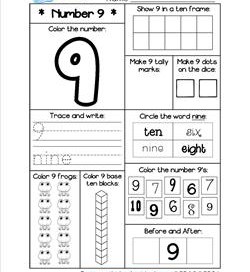 Number Worksheets - Number 9 Worksheet