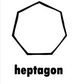 plane shapes - heptagon - b&w