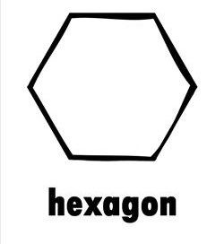 plane shape - hexagon - b&w