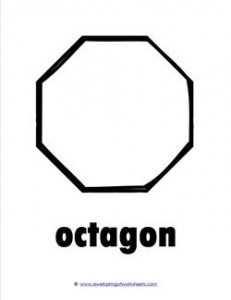 Plane Shape - Octagon Shape Cards - Kindergarten Shapes