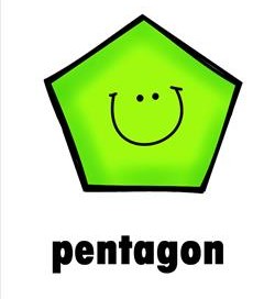 plane shape - shape cards - pentagon - smile