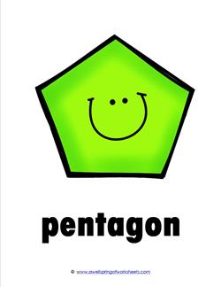 plane shape - shape cards - pentagon - smile