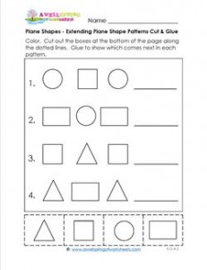 Plane Shapes - Extending Plane Shape Patterns Cut & Glue