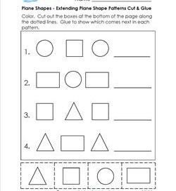 Plane Shapes - Extending Plane Shape Patterns Cut & Glue