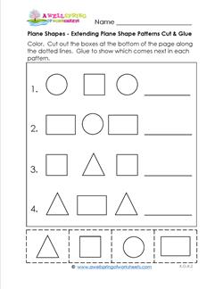 Plane Shapes - Extending Plane Shape Patterns Cut & Glue