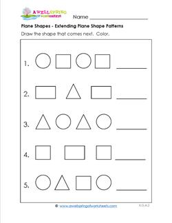 Plane Shapes - Extending Plane Shape Patterns