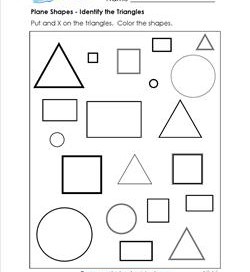 Plane Shapes - Identify the Triangles - Kindergarten Geometry