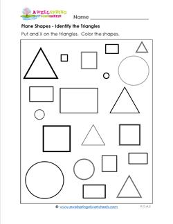 Plane Shapes - Identify the Triangles - Kindergarten Geometry