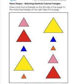 Plane Shapes - Matching Identical Colored Triangles - Kindergarten Geometry