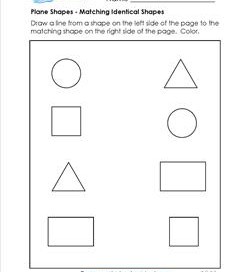 Plane Shapes - Matching Identical Shapes