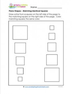 Plane Shapes - Matching Identical Squares - Kindergarten Geometry