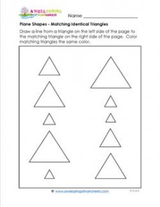 Plane Shapes - Matching Identical Triangles - Kindergarten Geometry