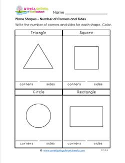 Plane Shapes - Number of Corners & Sides