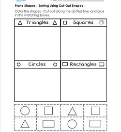 plane shapes worksheets kindergarten shapes