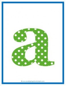 polka dot letters - lowercase a