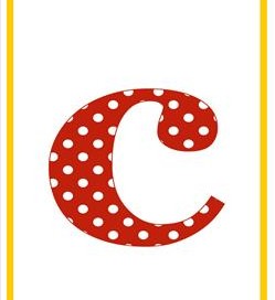 polka dot letters - lowercase c