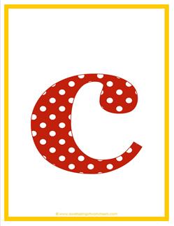 polka dot letters - lowercase c