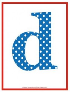 polka dot letters - lowercase d