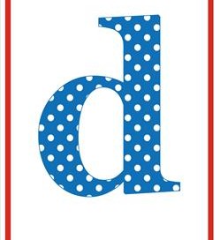 polka dot letters - lowercase d