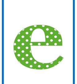 polka dot letters - lowercase e