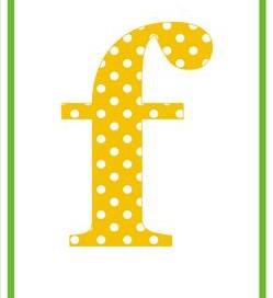 polka dot letters - lowercase f