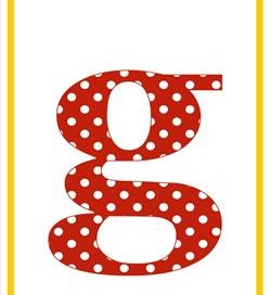 polka dot letters - lowercase g