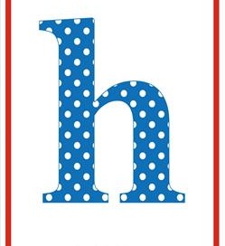 polka dot letters - lowercase h