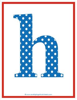polka dot letters - lowercase h