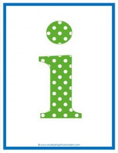 polka dot letters - lowercase i