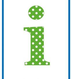 polka dot letters - lowercase i