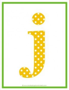 polka dot letters - lowercase j