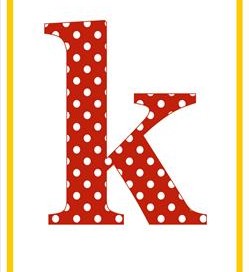polka dot letters - lowercase k