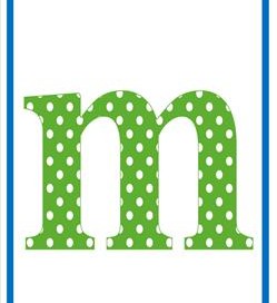 polka dot letters - lowercase m