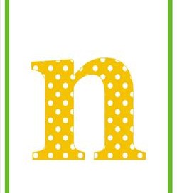 polka dot letters - lowercase n