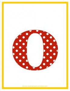 polka dot letters - lowercase o