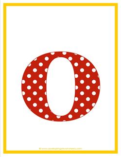 polka dot letters - lowercase o