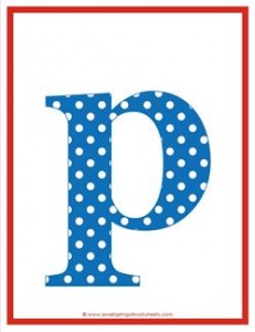 polka dot letters - lowercase p