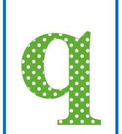 polka dot letters - lowercase q