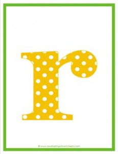 polka dot letters - lowercase r