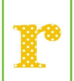polka dot letters - lowercase r