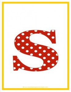 polka dot letters - lowercase s