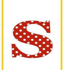 polka dot letters - lowercase s