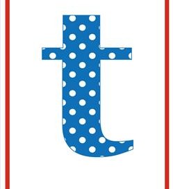 polka dot letters - lowercase t