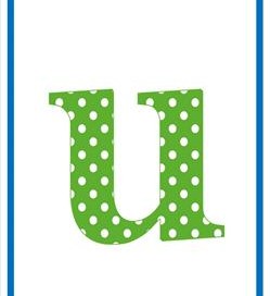 polka dot letters - lowercase u