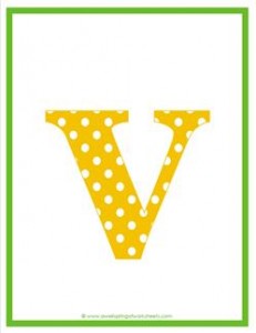 polka dot letters - lowercase v